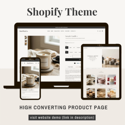 BareWaxCo | Shopify Theme Template with High-Converting Product Page | Candle Store Theme